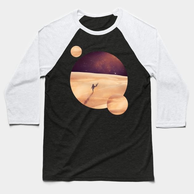 Dune, Arrakis With Two Moons, Minimalist Movie Design Baseball T-Shirt by Dream Artworks